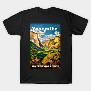 Yosemite National Park - United Air Lines - Vintage Travel T-Shirt